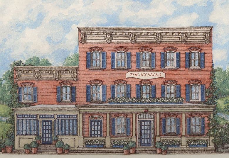 The Six Bells Countryside Inn Illustration